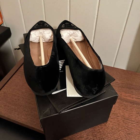 Emporio Armani Velvet Ballet Flats - Picture 2 of 3